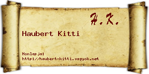 Haubert Kitti névjegykártya